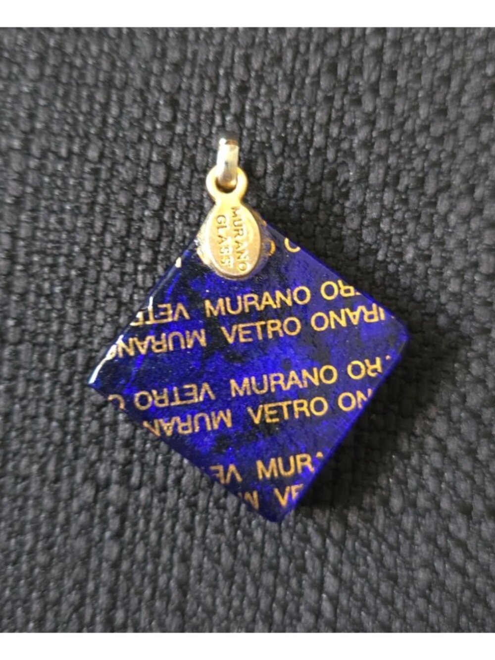 Murano Italian Glass Millefiori Pendant Gold Leaf & Floral Abstract Design - Picture 3 of 6